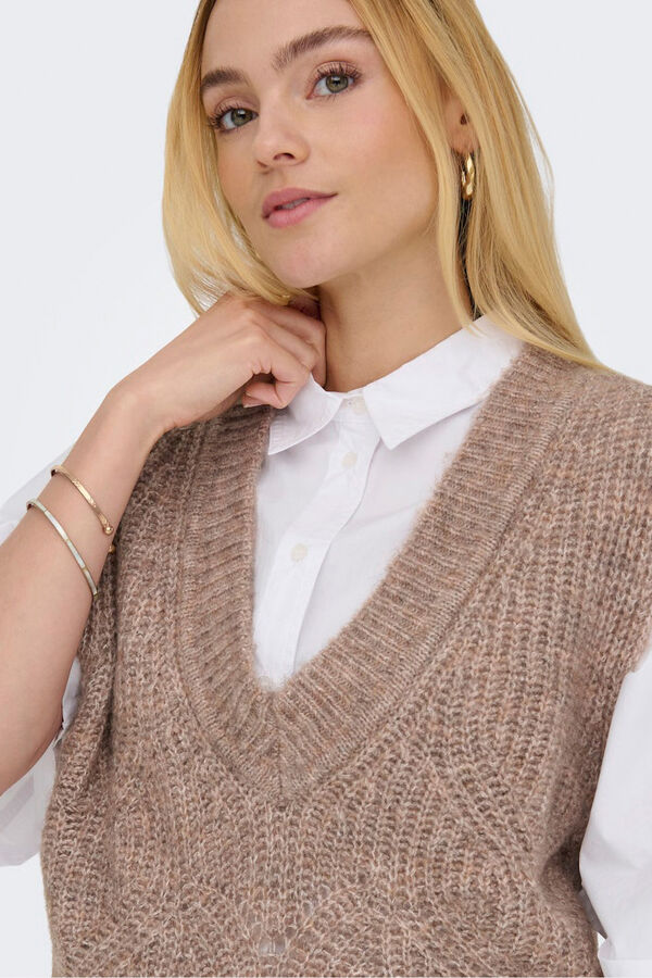 Only Chaleco estructura cuello pico nude