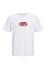Jack & Jones Camiseta regular fit logo blanco
