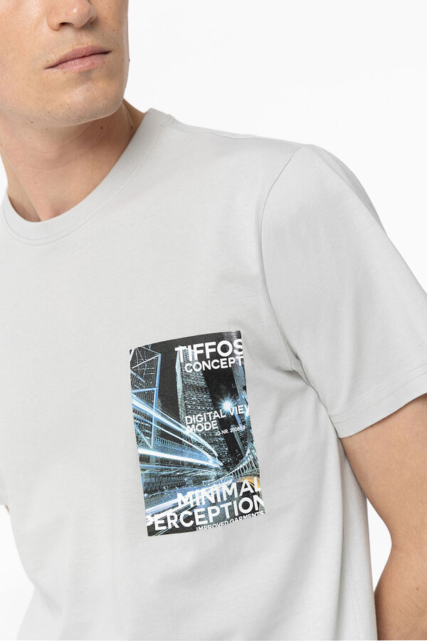 Tiffosi T-shirt estampada cinzento