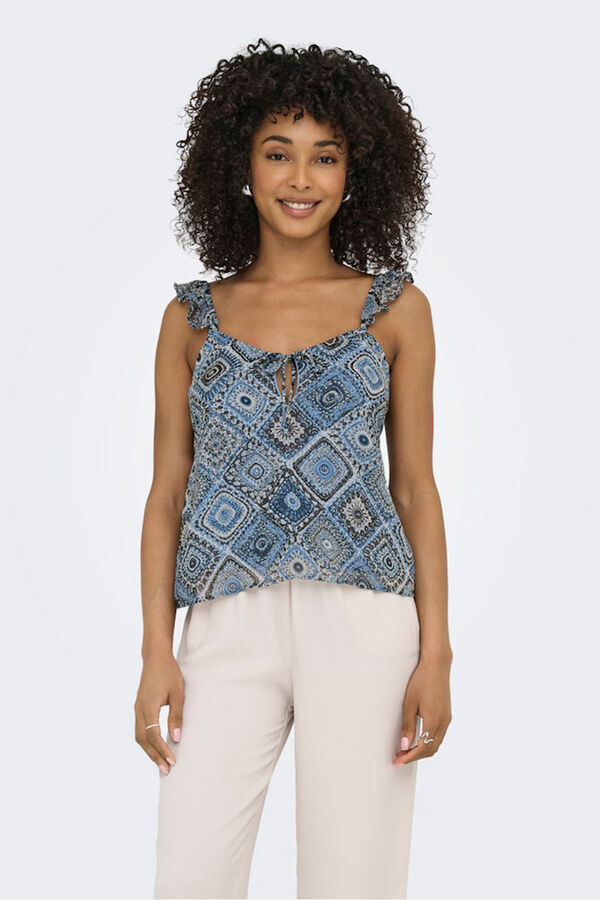 Only Blusa com al&ccedil;as ajust&aacute;vel azul