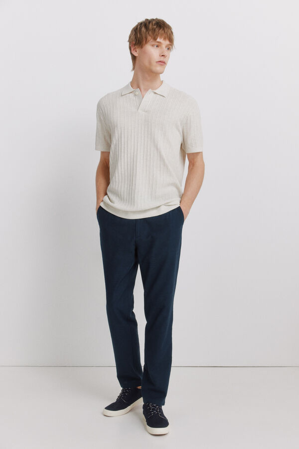 Springfield Pantal&oacute;n chino lino comfort fit azul