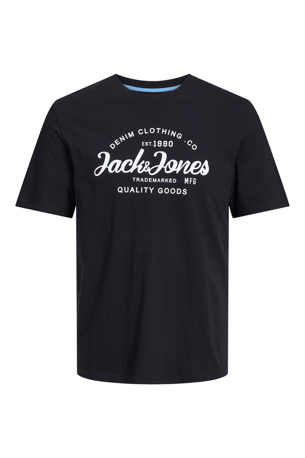 Jack & Jones PLUS T-shirt fit padr&atilde;o preto