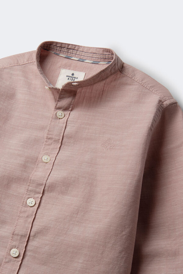 Springfield Kids Camisa textura cuello mao ni&ntilde;o naranja