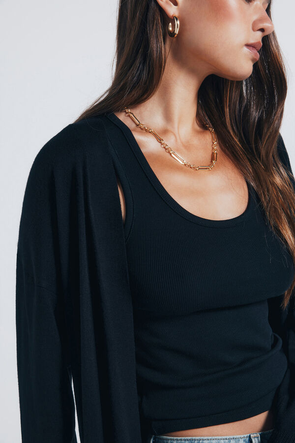 Springfield Cardigan abierto ligero negro