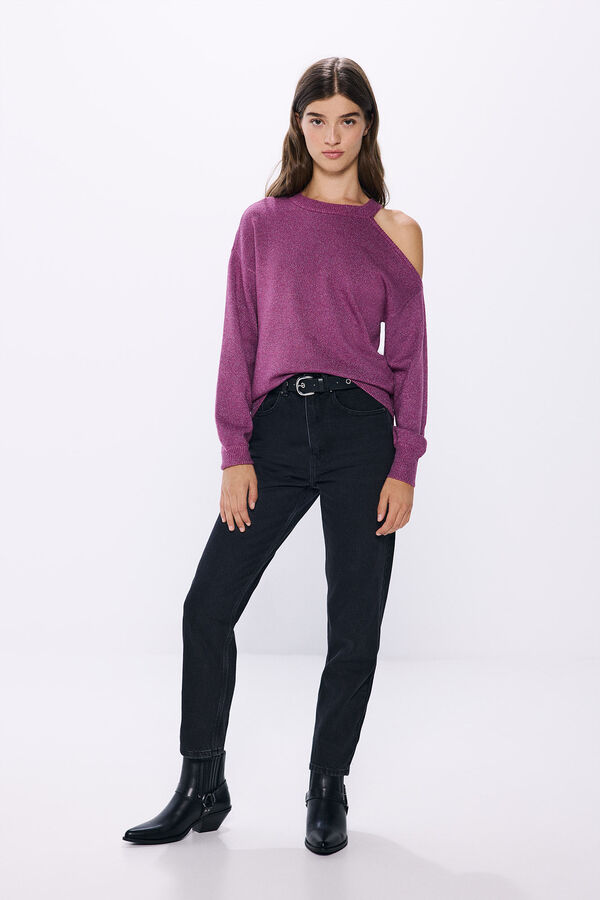 Springfield Jersey asim&eacute;trico lurex morado/lila