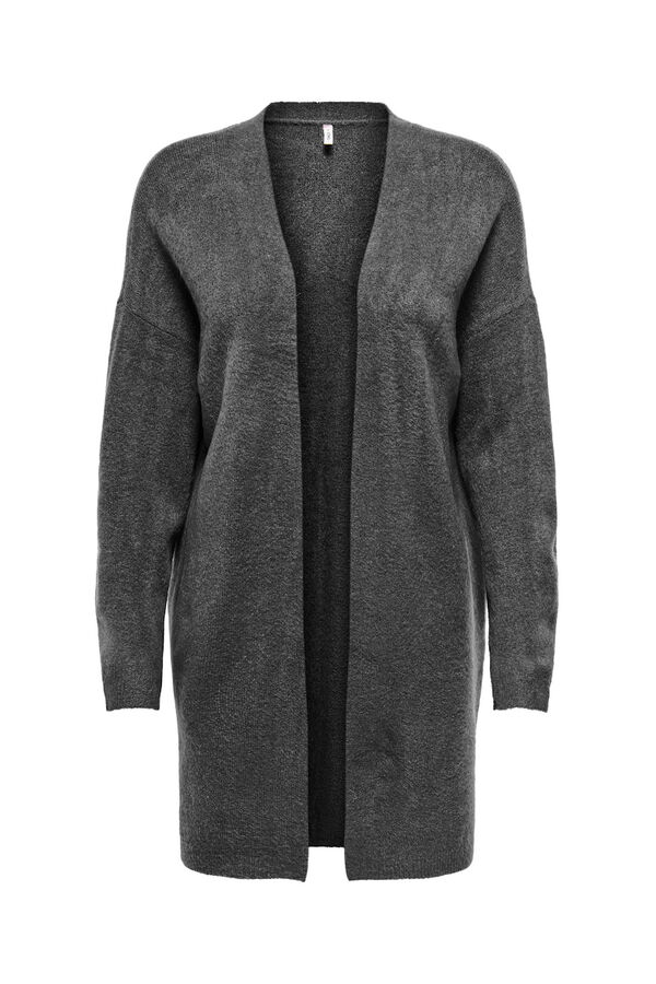 Only Casaco de malha midi aberto cinzento