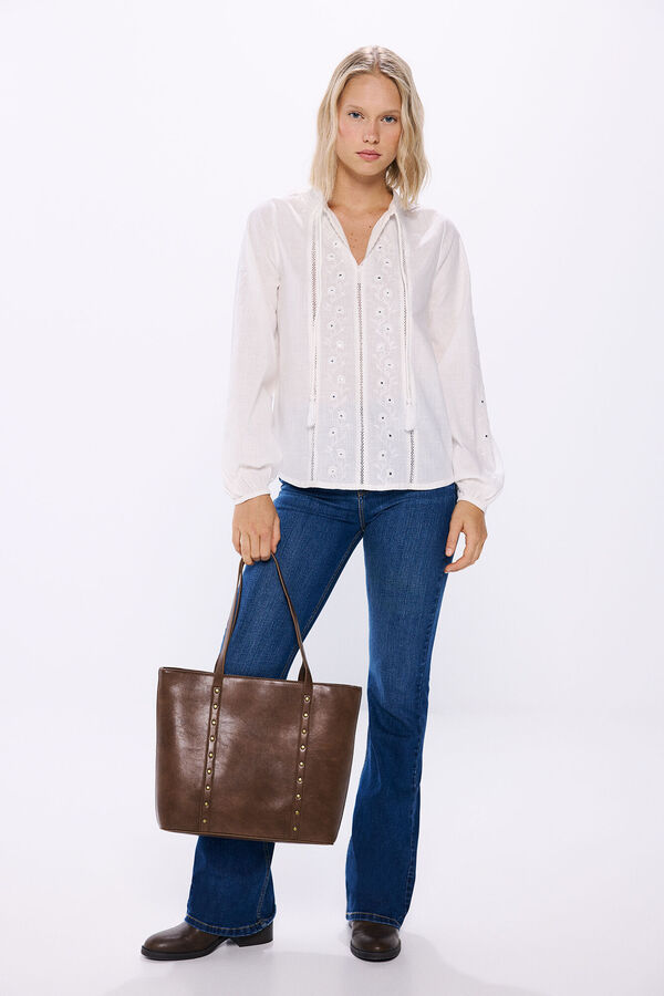 Springfield Blusa bordada em espelho estampado