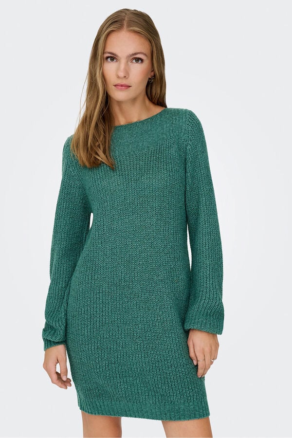 JDY Vestido corto punto gris