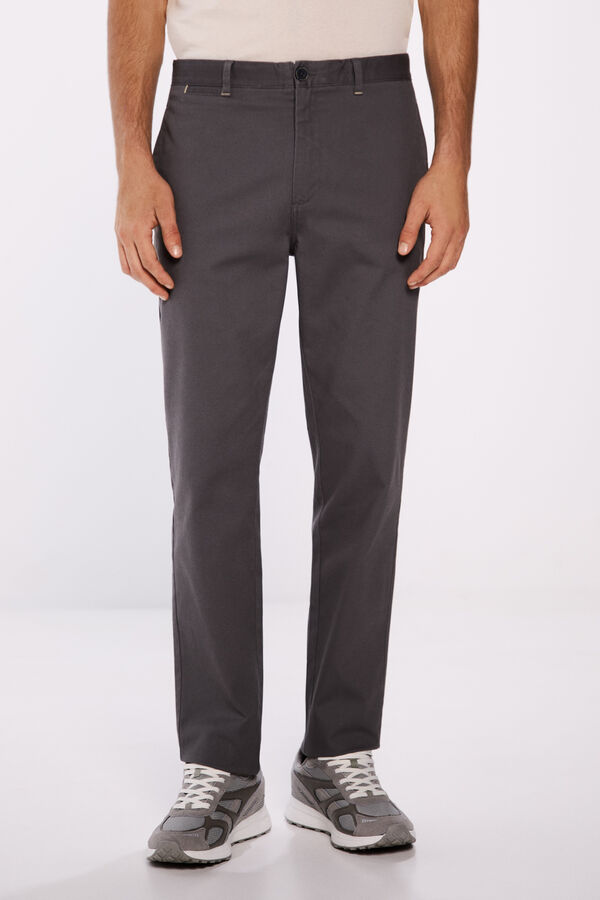 Springfield Cal&ccedil;a slim fit com microestrutura colorida cinzento