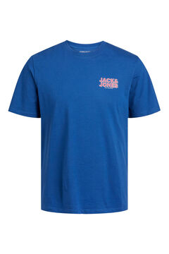 Springfield Camiseta de manga corta print logo azul medio