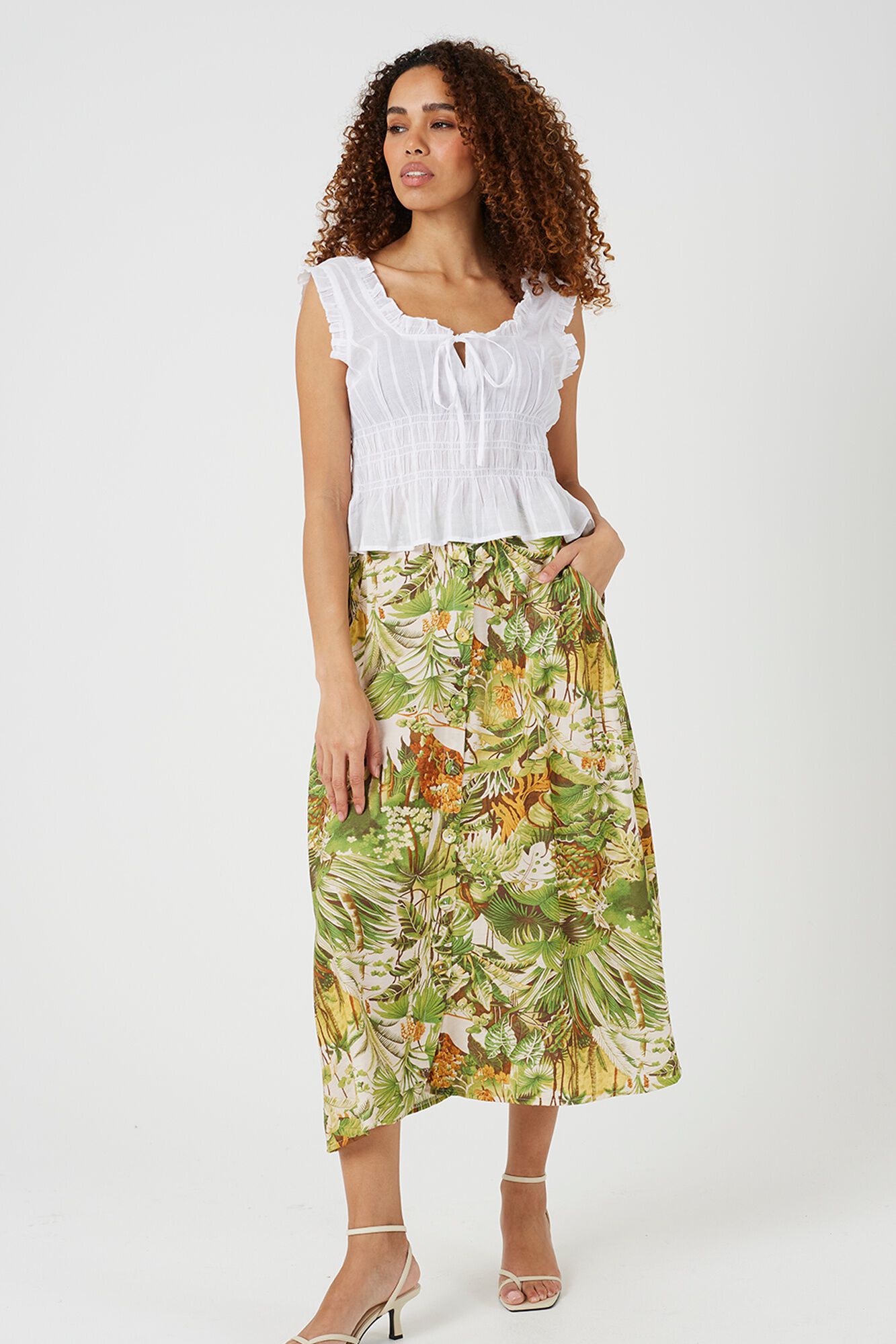 Brave Soul Falda larga estampada