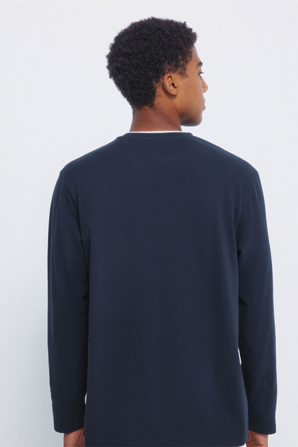 Springfield Camiseta manga larga doble melange azul