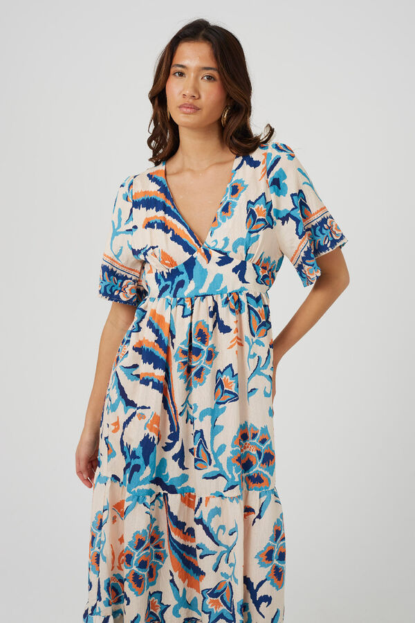 Brave Soul Vestido largo estampado blanco