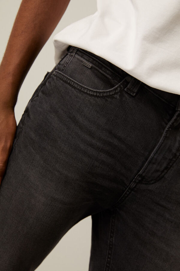 Springfield Jeans skinny preto lavagem cinza claro