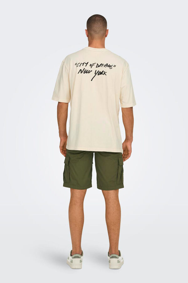 Only & Sons Camiseta manga curta com estampa nas costas branco