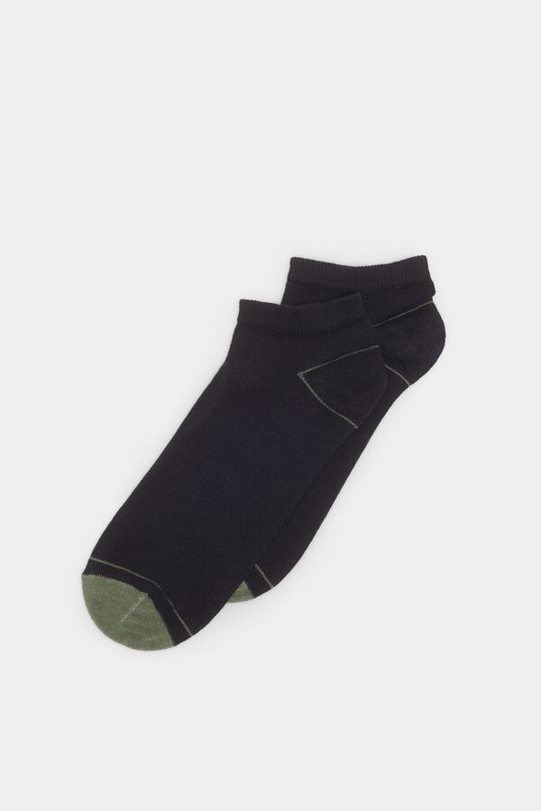 Springfield Meia soquete com biqueira de contraste azul