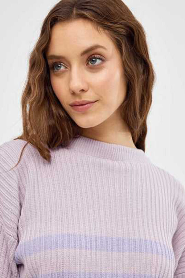 Inside Jersey Cuello Redondo Rayas morado/lila