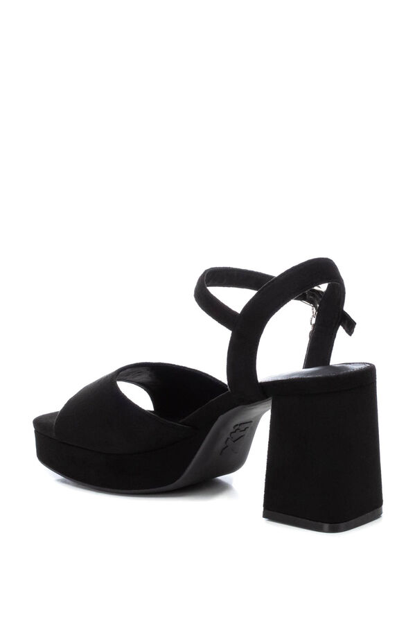 XTI sandalia de mujer antelina negro