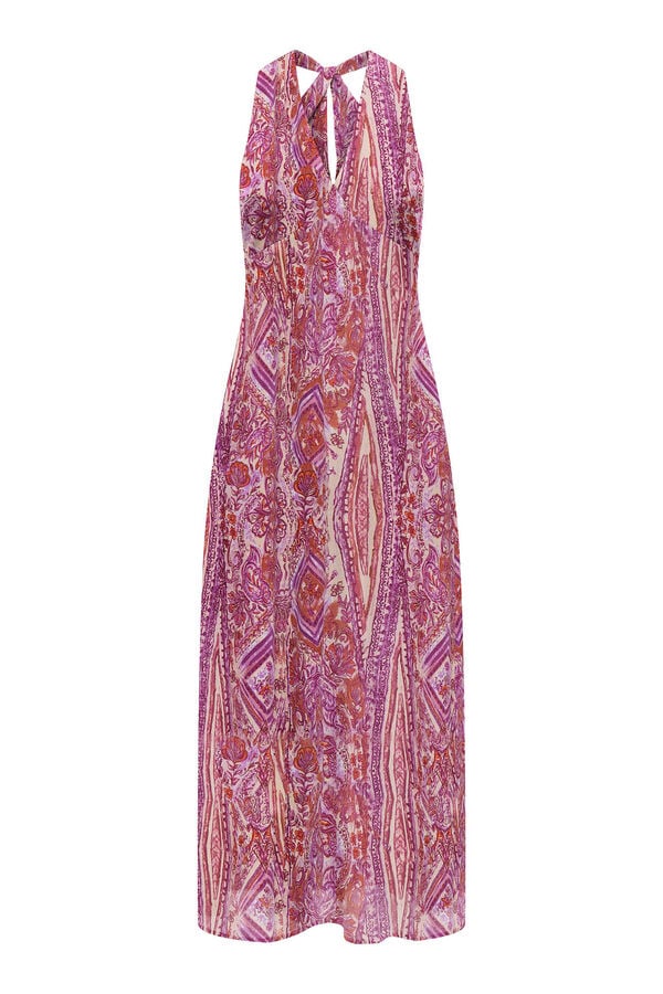 Only Vestido comprido flu&iacute;do rosa