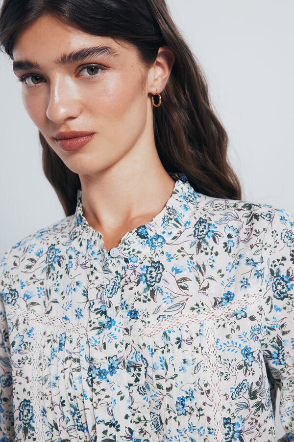 Springfield Blusa plumetti lace azul