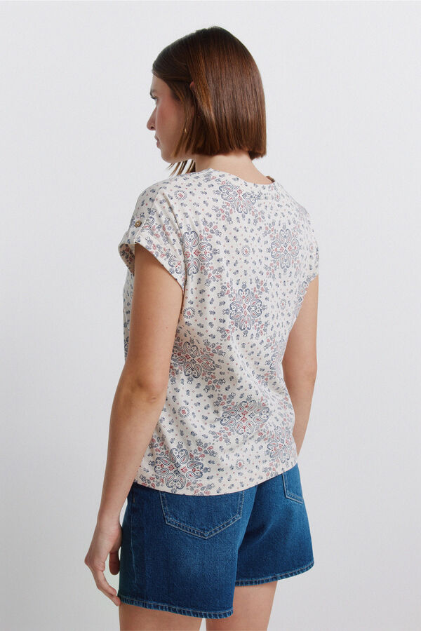 Springfield Camiseta manga doblada beige