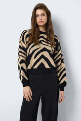 Noisy May Jersey en punto de jacquard negro