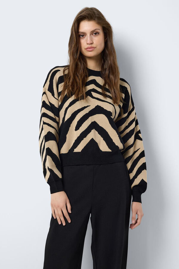 Noisy May Jersey en punto de jacquard negro