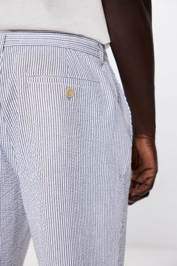 Springfield Bermuda efecto arrugado relax fit azul