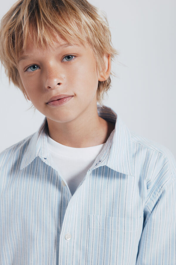 Springfield Kids Camisa raya fina azul ni&ntilde;o azul