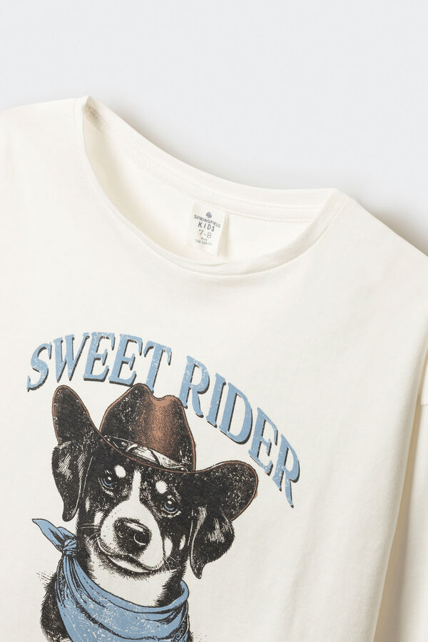 Springfield Kids Camiseta manga larga perro ni&ntilde;a beige