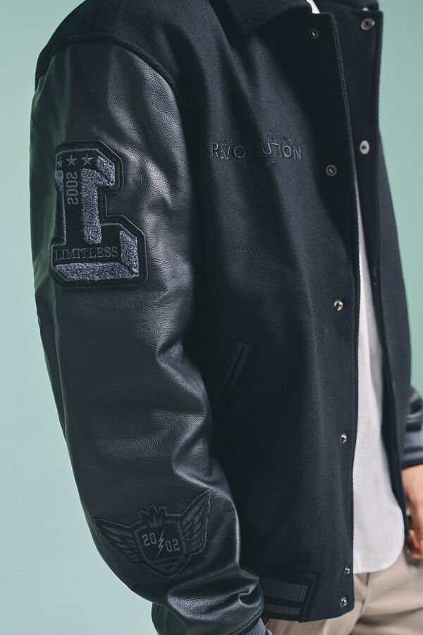 Springfield Pedri x Springfield Cominada Varsity Bomber preto