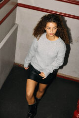 Noisy May Camisola de malha com detalhes de costuras cinzento