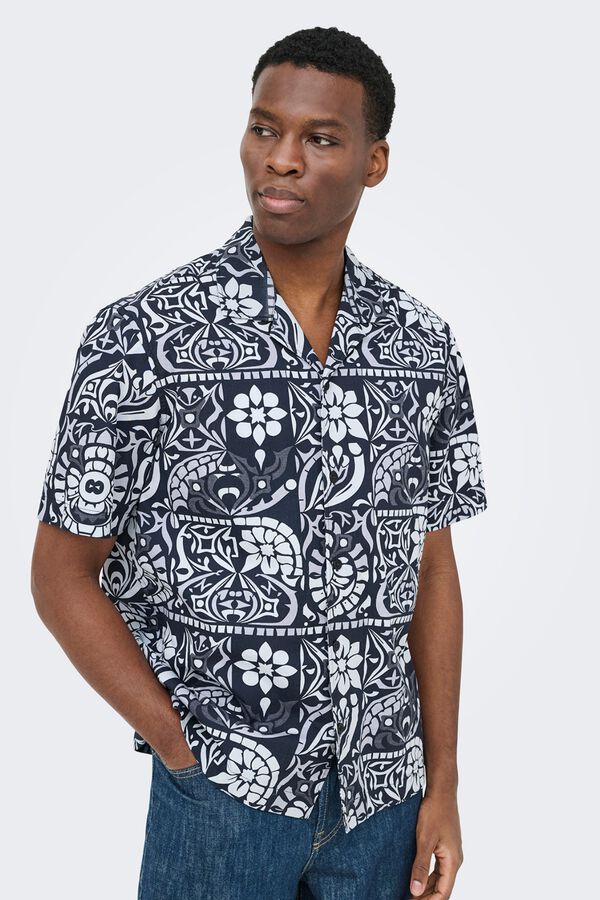 Only & Sons Camisa de manga curta azul
