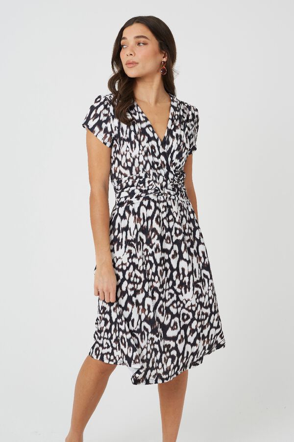 Brave Soul Vestido con estampado leopardo estampado