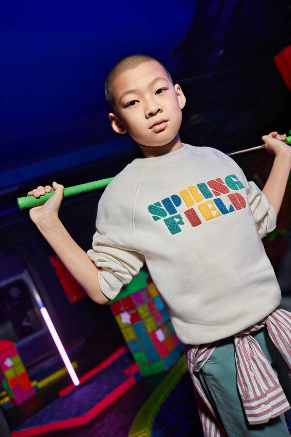 Springfield Kids Sudadera logo Springfield ni&ntilde;o marfil