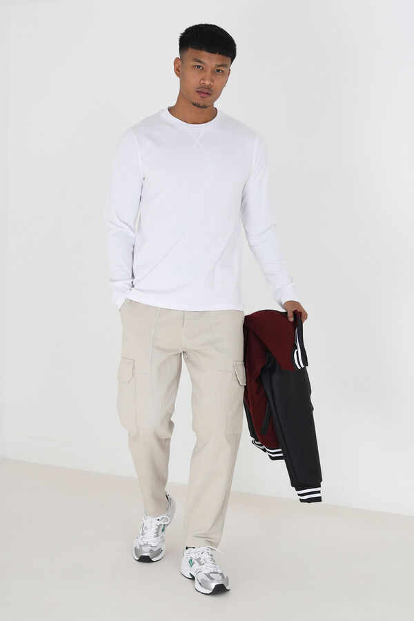 Brave Soul Camiseta de manga larga blanco