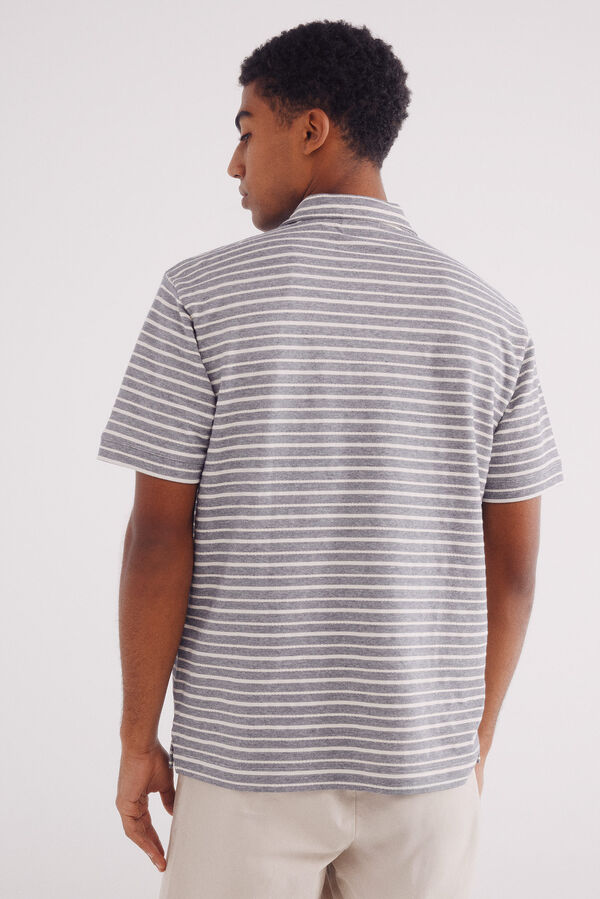 Springfield camisola estruturado com microlistras e regular fit azul