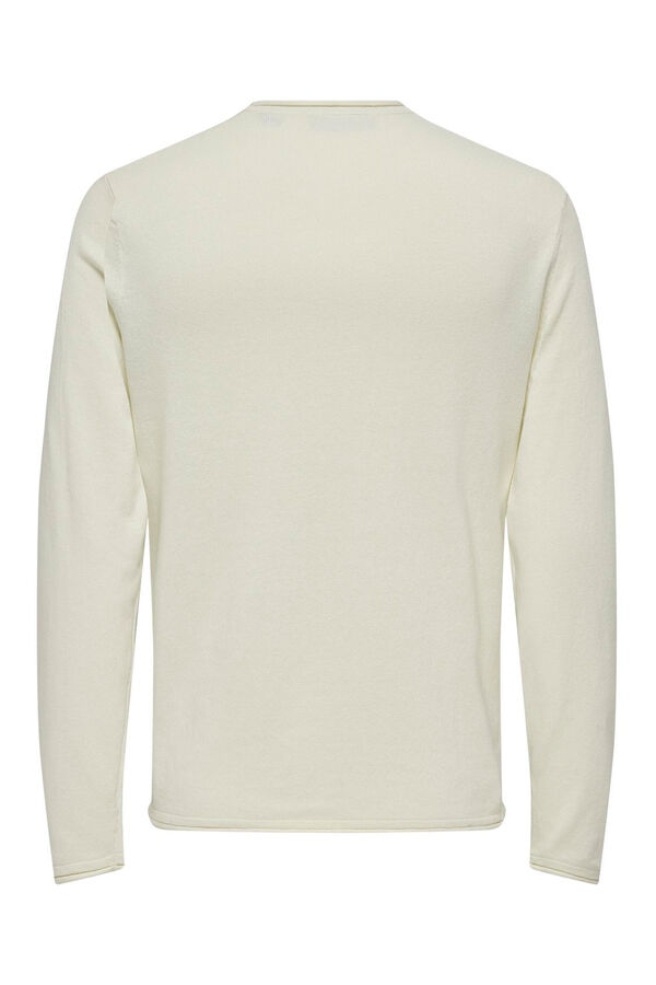 Only & Sons Camiseta de manga larga y cuello redondo blanco