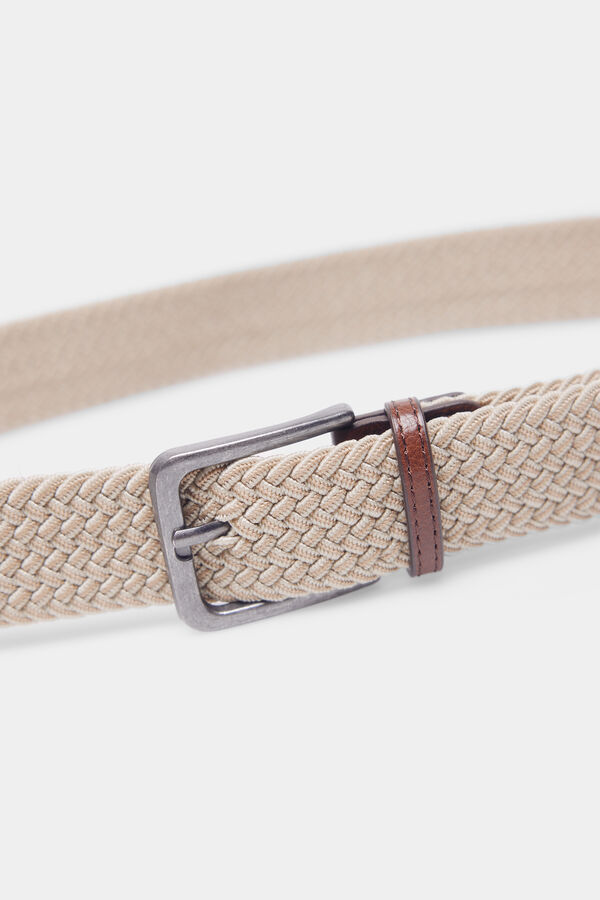 Springfield Cintur&oacute;n trenzado monocolor beige