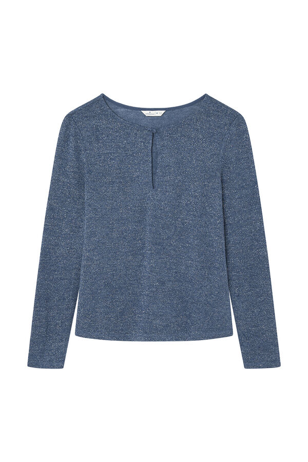 Springfield T-shirt Lurex com decote aberto cinzento