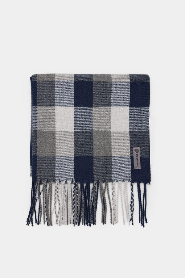 Springfield Cachecol maxi xadrez cinza e azul cinzento