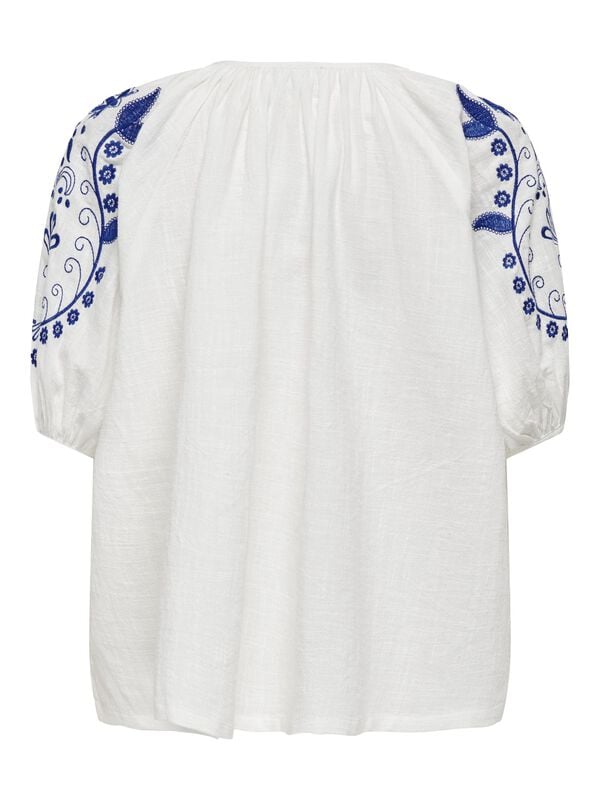 Blusa cuello redondo bordado Ofertas en blusas y camisas de