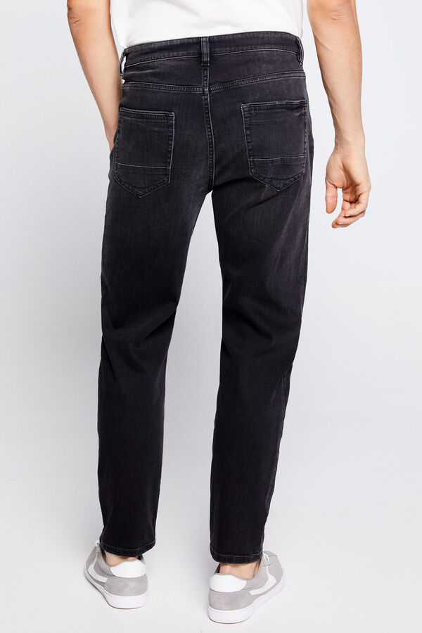 Springfield Jeans comfort slim crop pretos lavados preto