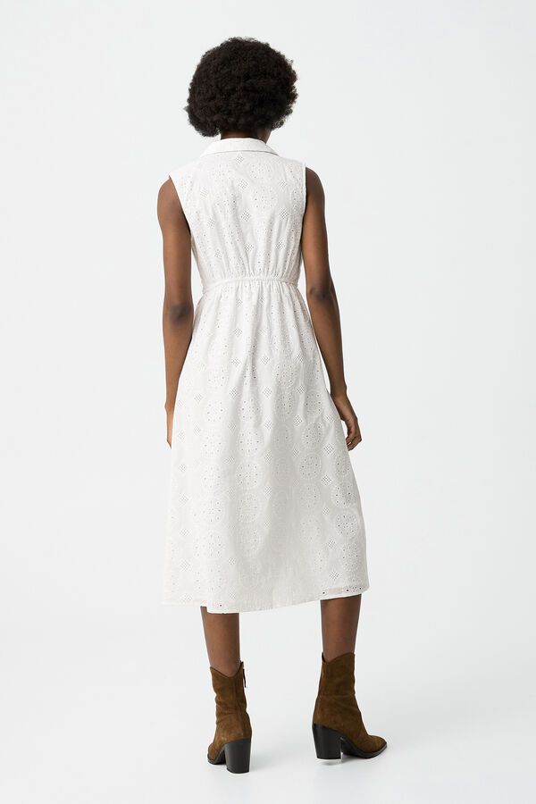 Tiffosi Vestido camisa entrela&ccedil;ado branco