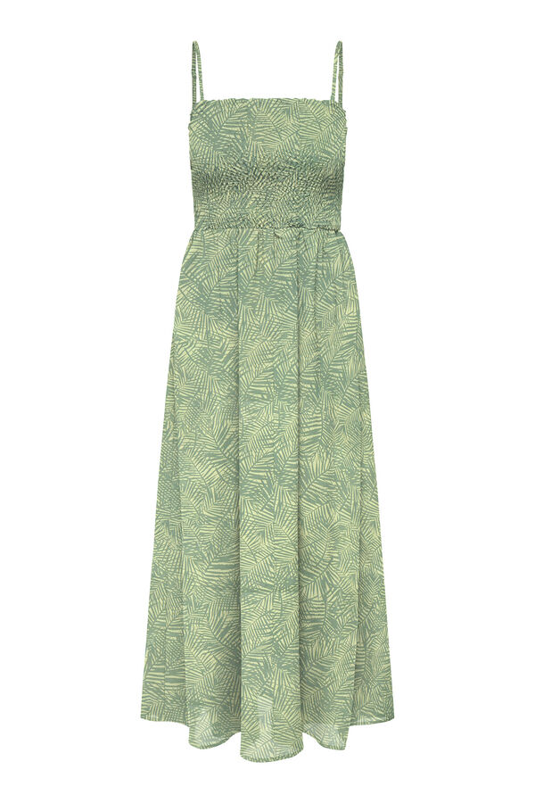Only Vestido de al&ccedil;as comprido verde