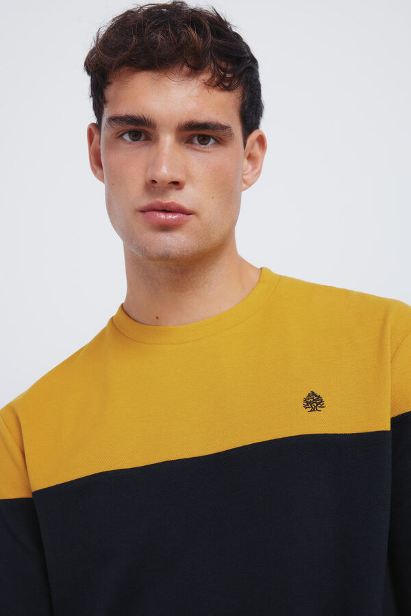 Springfield Camiseta manga larga piqu&eacute; cortes azul