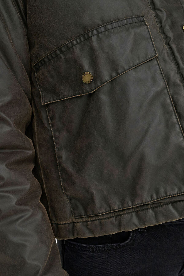 Only Chaqueta corta efecto encerado gris