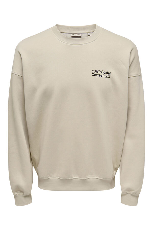 Only & Sons Sweatshirt com gola redonda cinzento