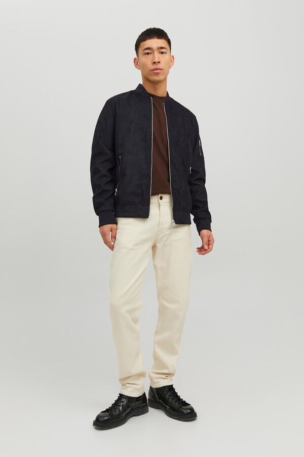 Jack & Jones Chaqueta bomber efecto piel negro