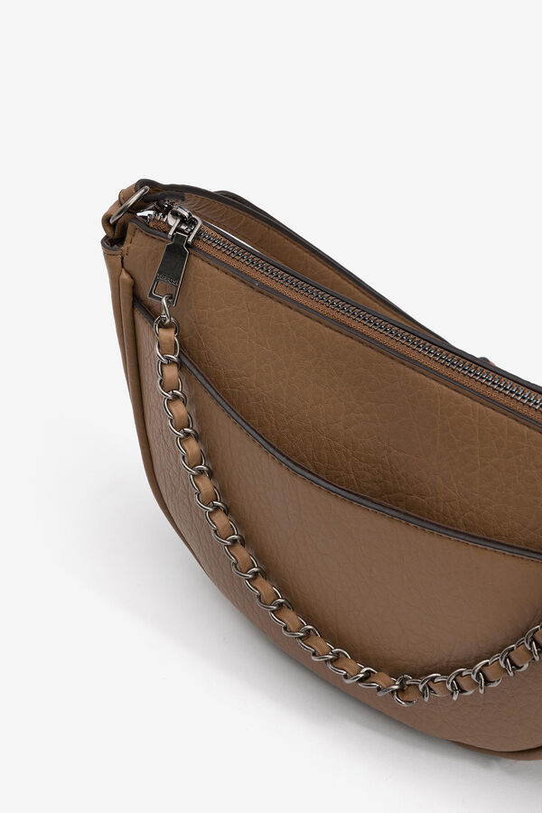 Tiffosi Bandolera Efecto Piel con Textura marr&oacute;n